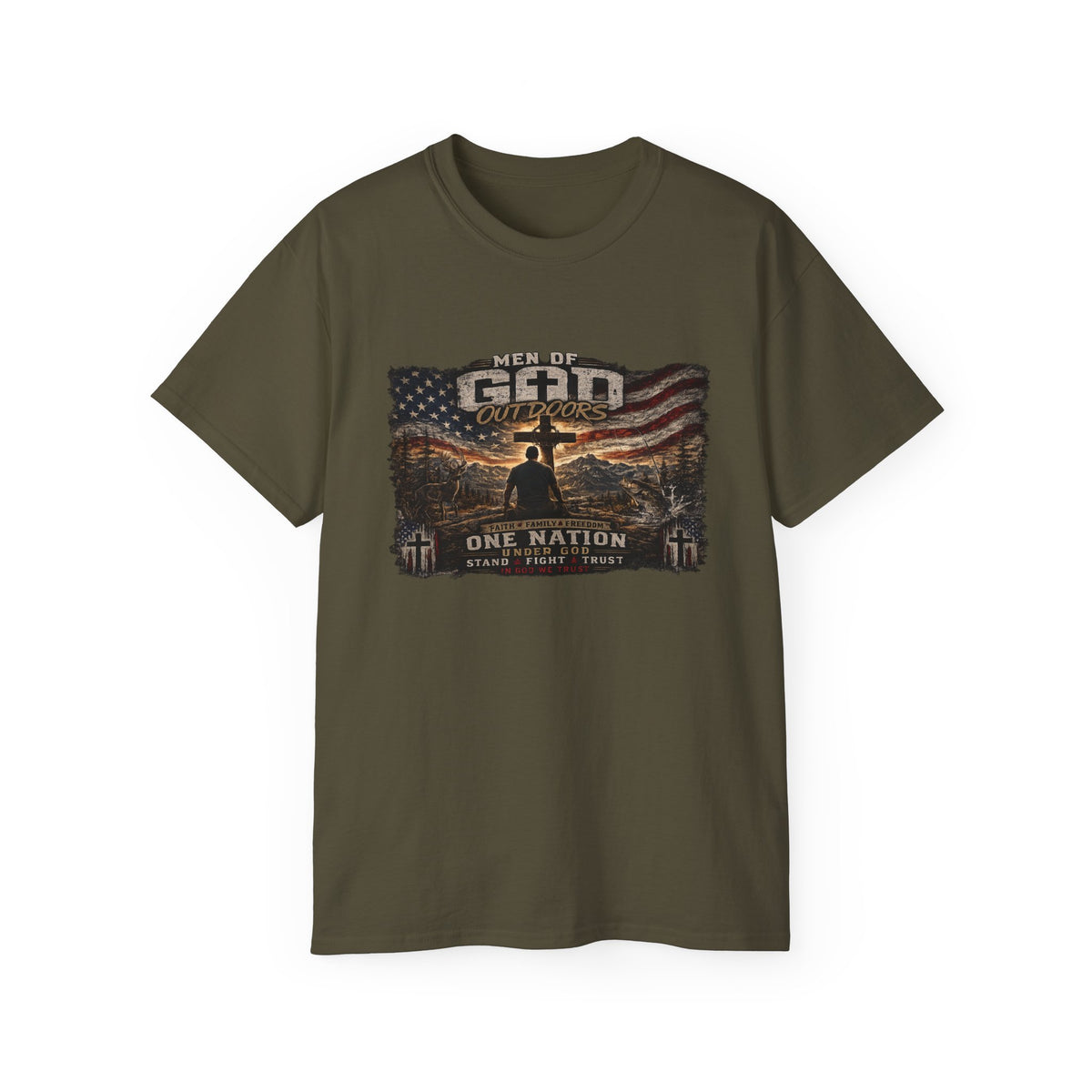 Men of God Outdoors Patriotic T-Shirt