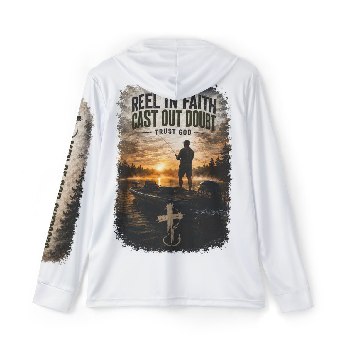 Lightweight Men of God Outdoors Fishing Shirt With Hood