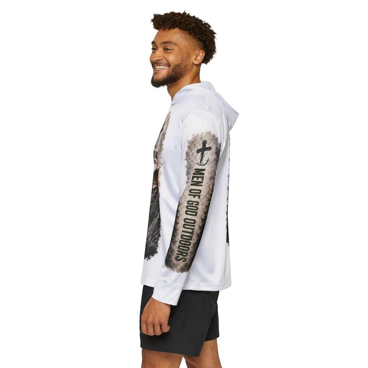 Lightweight Men of God Outdoors Fishing Shirt With Hood