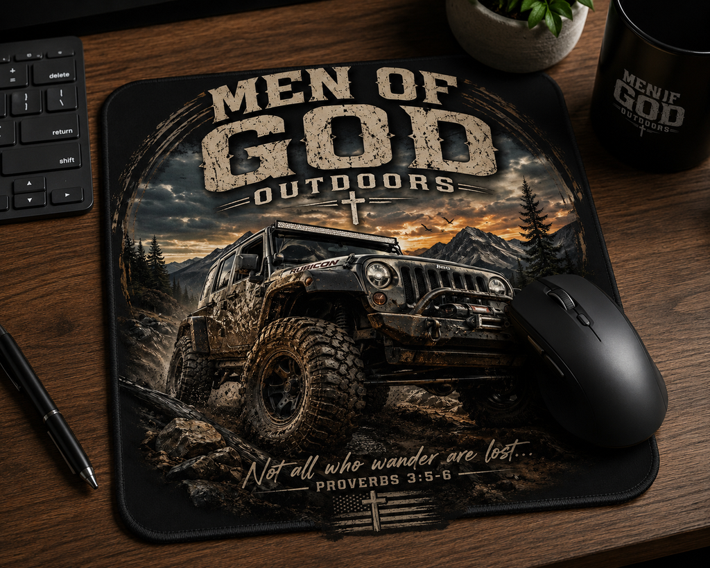 Men of God Outdoors Jeep Mouse Pad