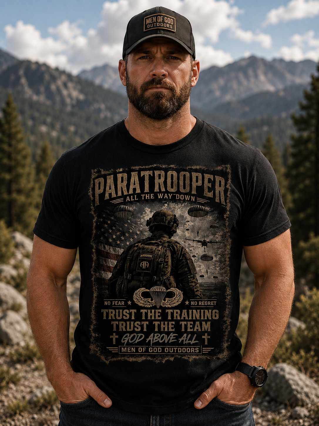 Paratrooper — God Above All T-Shirt