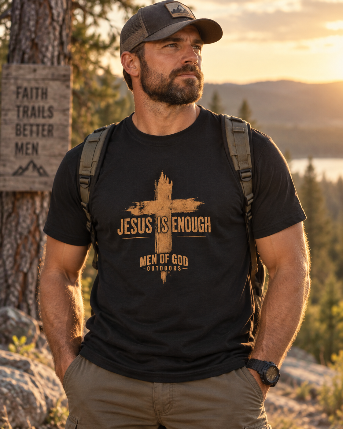 Jesus Is Enough — Men of God Outdoors T-Shirt