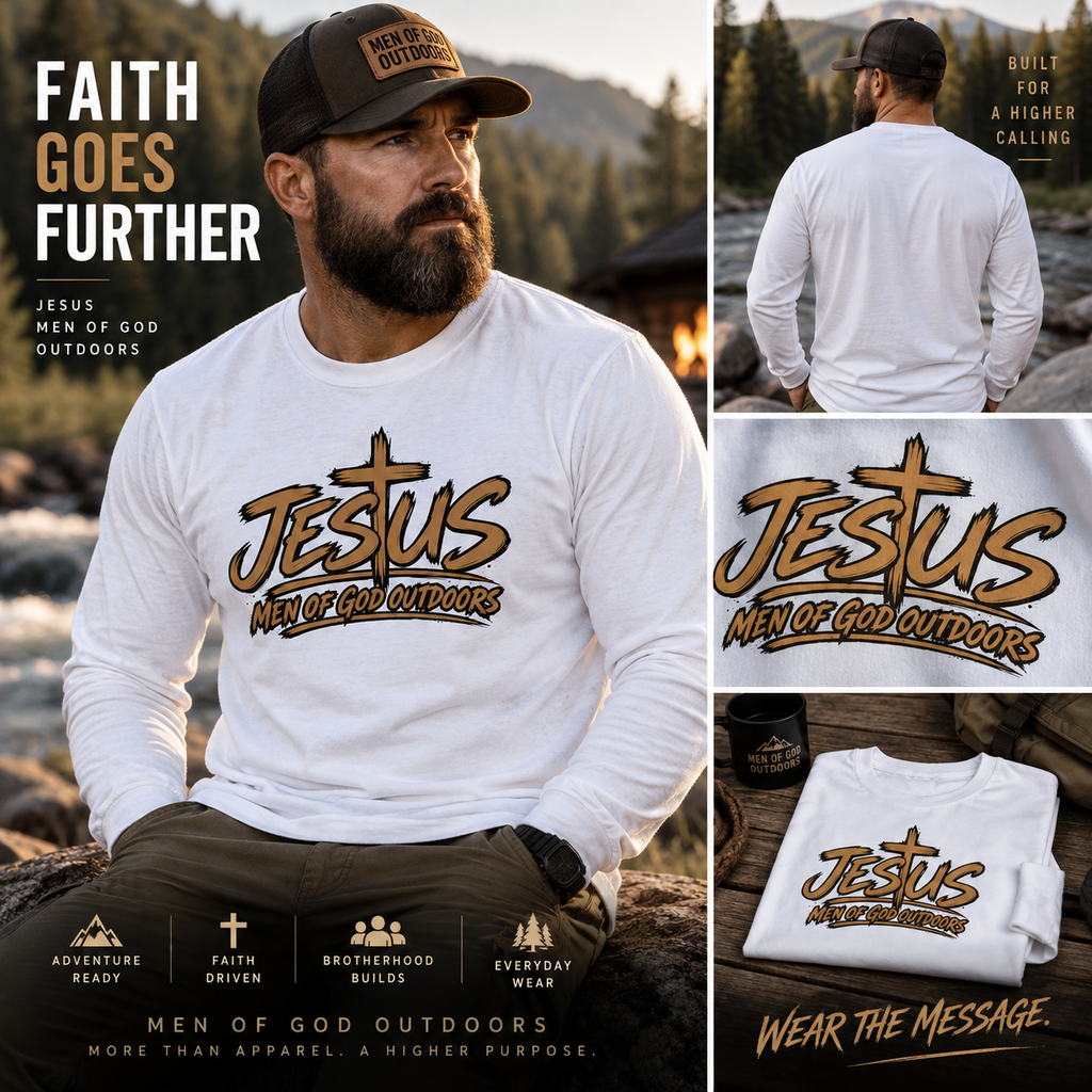 Jesus — Men of God Outdoors Long Sleeve T-Shirt