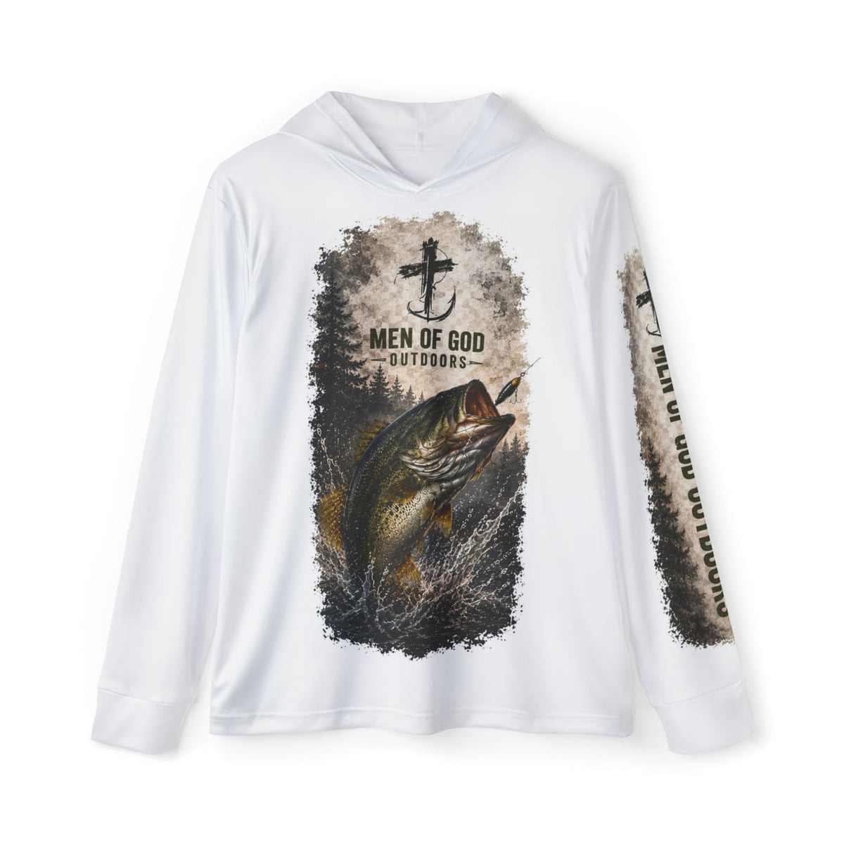 Lightweight Men of God Outdoors Fishing Shirt With Hood