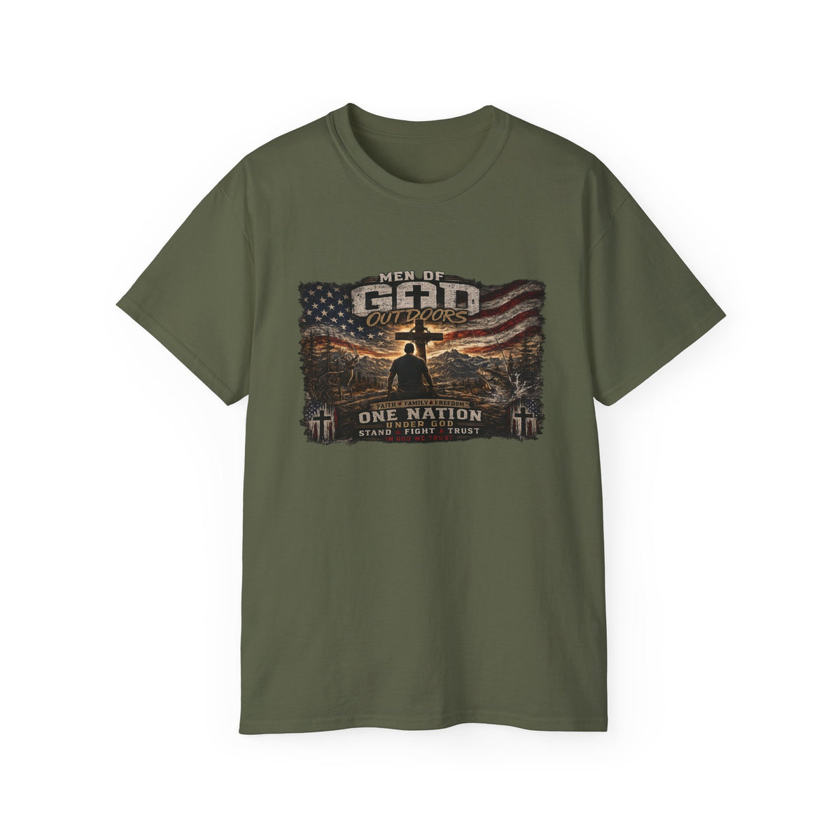 Men of God Outdoors Patriotic T-Shirt